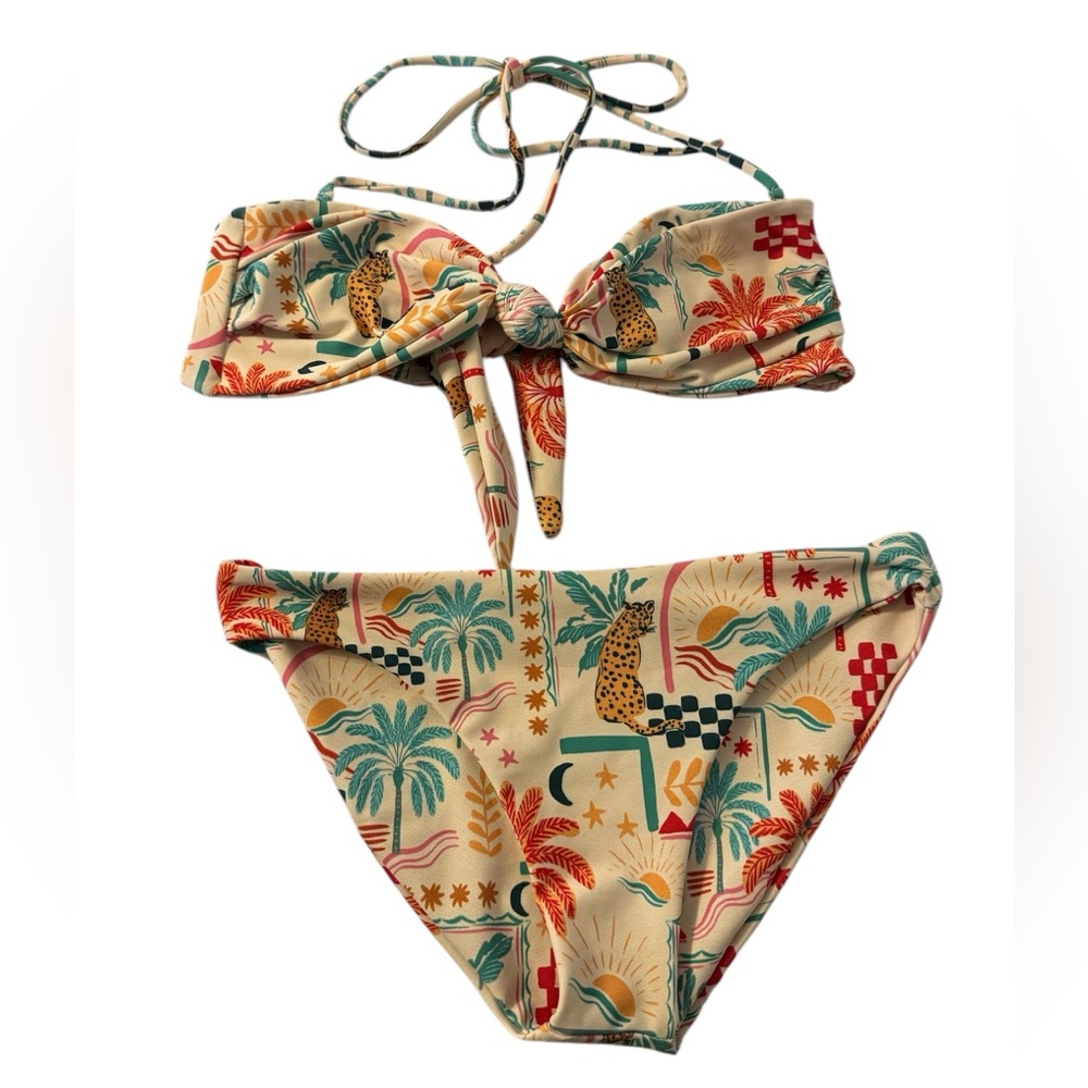 Skatie Multicolor Tropical Print Bikini